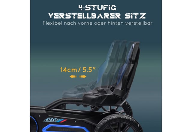 HOMCOM Go-Kart, verstellbar, LxBxH: 100 x 58 x 58,5 cm - blau