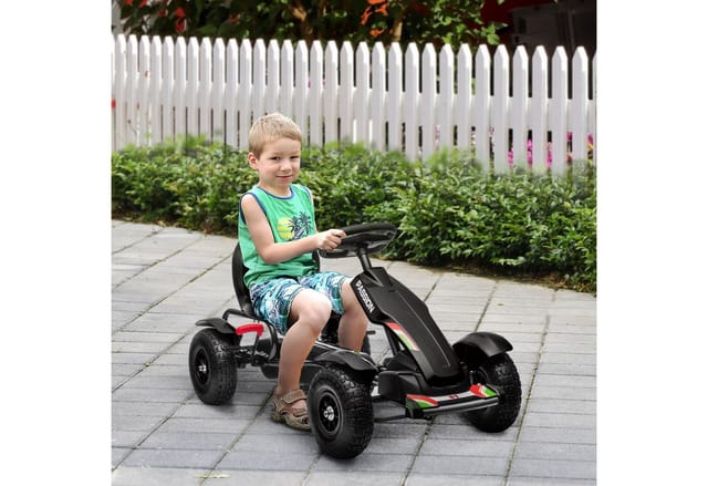 HOMCOM Go-Kart, verstellbar, LxBxH: 121 x 58 x 61 cm - schwarz