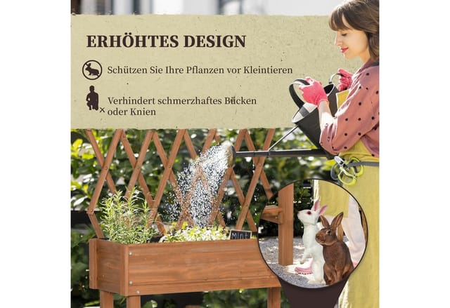 Outsunny Hochbeet, LxBxH: 79 x 29 x 130 cm - braun