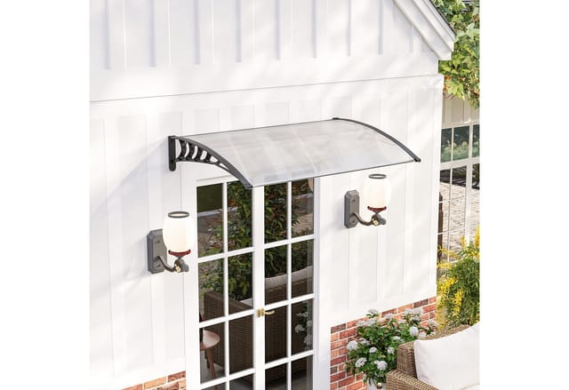 Outsunny Vordach, Anti UV-Beschichtung, LxBxH: 90 x 150 x 25 cm - weiss