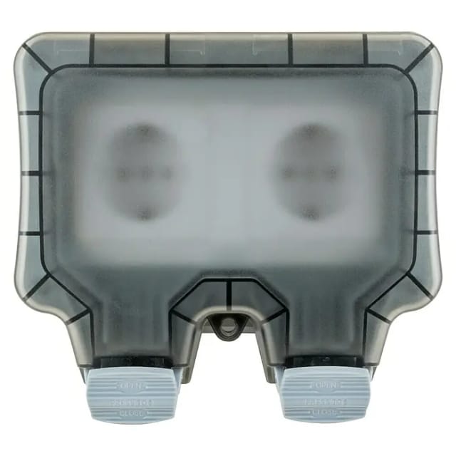 SCHWAIGER Schuko-Steckdose, IP66 mit 2x Schuko- Unterputzdose - grau