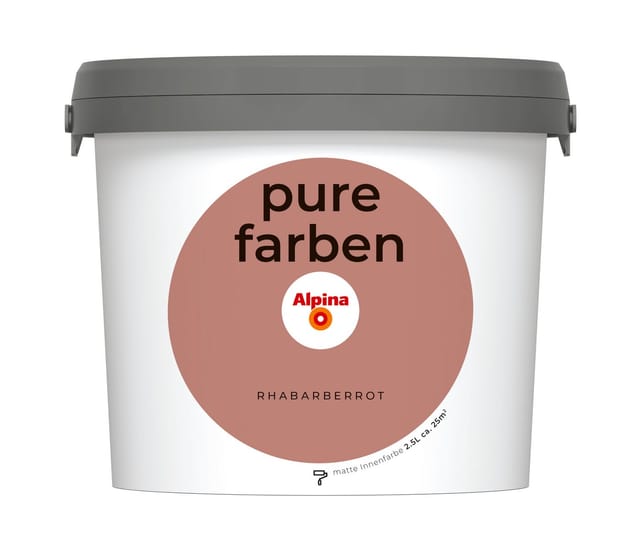 ALPINA Wandfarbe »Pure Farben«, Rhabarberrot, 2,5L, matt