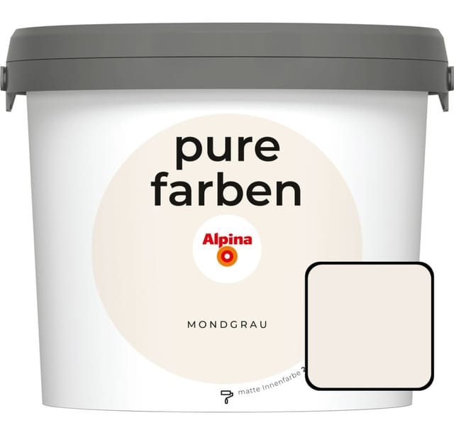 ALPINA Wandfarbe »Pure Farben«, Mondgrau, 2,5L, matt