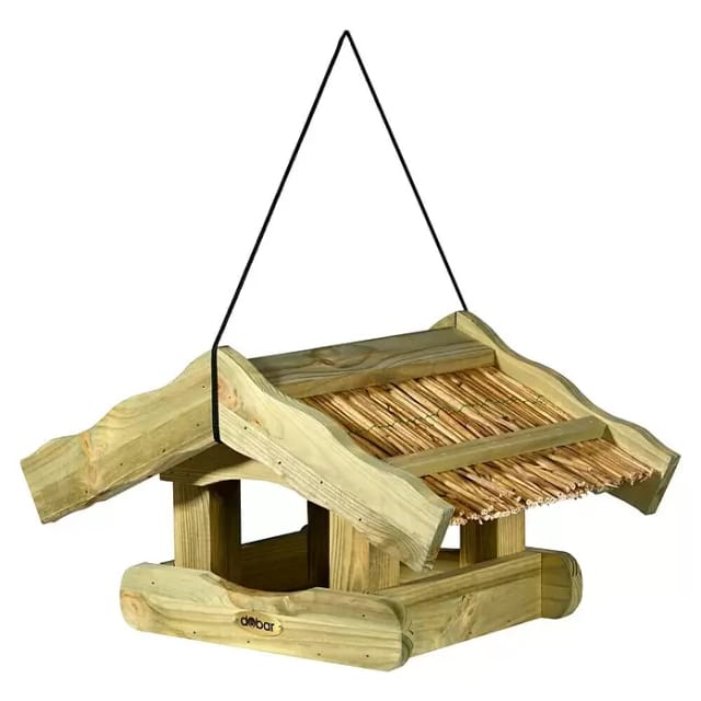 DOBAR Vogelhaus »Saksun«, mit Schilfdach, hängend - braun