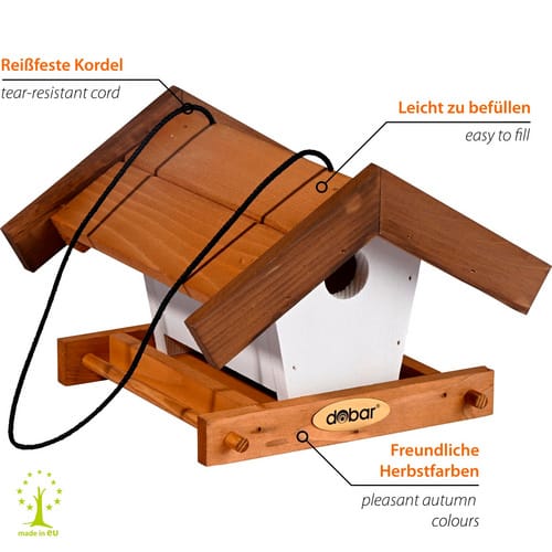 DOBAR Vogelhaus »Goldener Oktober«, hängend, 2er-Set - braun