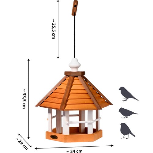 DOBAR Vogelhaus »Goldener Oktober«, 6-eckig, hängend - braun