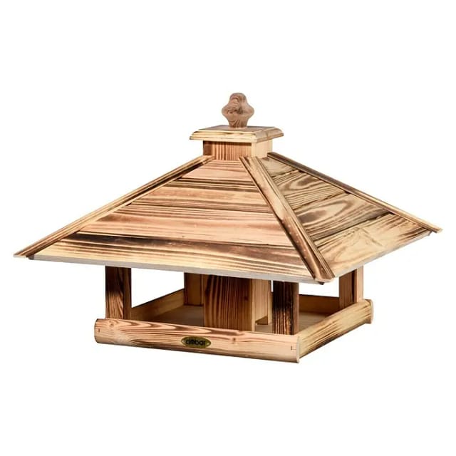 DOBAR Vogelhaus »Lumbre«, zum Aufstellen, geflammt - braun