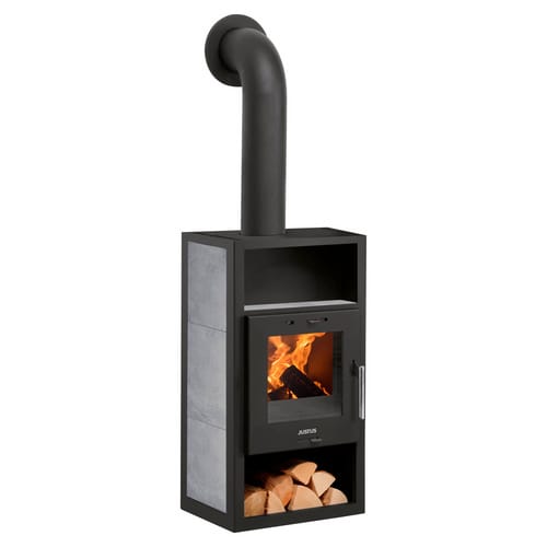 JUSTUS Kaminofen »Texas«, speckstein, Keramik, 6 kW, Zeitbrand geeignet - schwarz