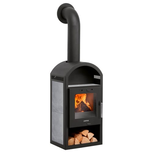 JUSTUS Kaminofen »Vegas«, speckstein, Keramik, 6 kW, Zeitbrand geeignet - schwarz
