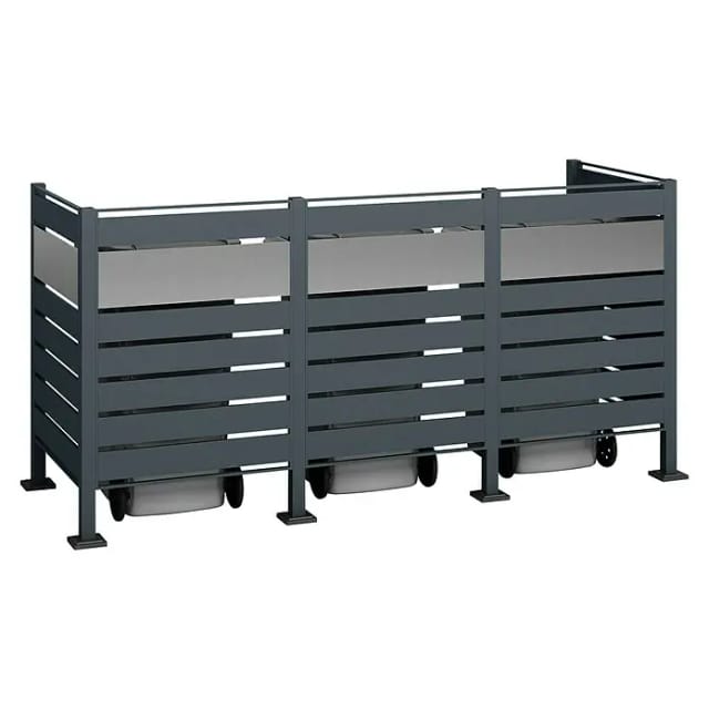 Westmann Mülltonnenbox »Planum«, BxHxT: 250 x 120 x 90 cm, für 3 x 240 L Mülltonnen, Stahl - grau