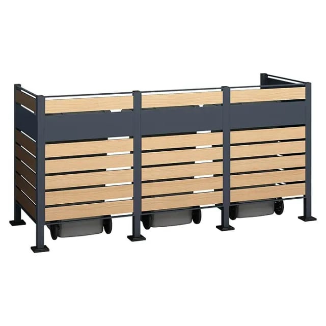 Westmann Mülltonnenbox »Planum«, BxHxT: 250 x 120 x 90 cm, für 3 x 240 L Mülltonnen, Stahl - braun