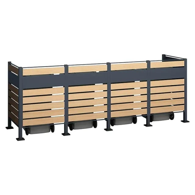 Westmann Mülltonnenbox »Planum«, BxHxT: 330 x 120 x 90 cm, für 4 x 240 L Mülltonnen, Stahl - braun