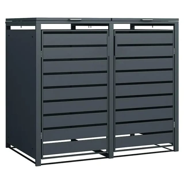 Westmann Mülltonnenbox »Kubus«, BxHxT: 132 x 116 x 80 cm, für 2 x 240 L Mülltonnen, Stahl - grau