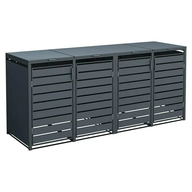 Westmann Mülltonnenbox »Kubus«, BxHxT: 264 x 116 x 80 cm, für 4 x 240 L Mülltonnen, Stahl - grau