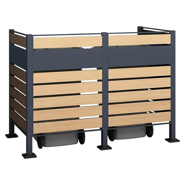 Westmann Mülltonnenbox »Planum«, BxHxT: 170 x 120 x 90 cm, für 2 x 240 L Mülltonnen, Stahl - braun