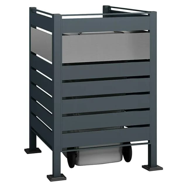 Westmann Mülltonnenbox »Planum«, BxHxT: 90 x 120 x 90 cm, für 1 x 240 L Mülltonne, Stahl - grau