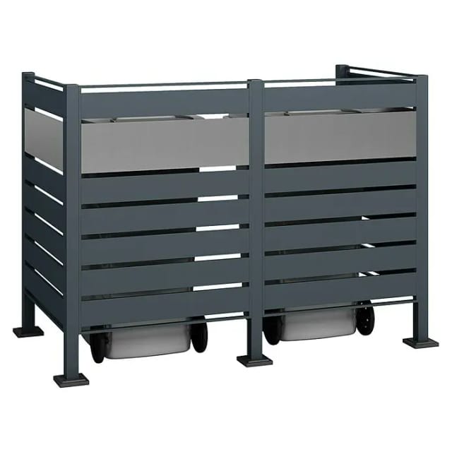 Westmann Mülltonnenbox »Planum«, BxHxT: 170 x 120 x 90 cm, für 2 x 240 L Mülltonnen, Stahl - grau