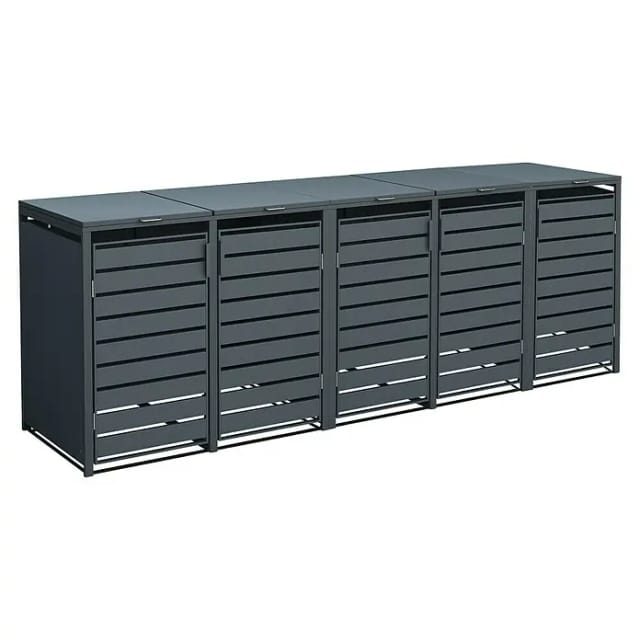 Westmann Mülltonnenbox »Kubus«, BxHxT: 332 x 116 x 80 cm, für 5 x 240 L Mülltonnen, Stahl - grau