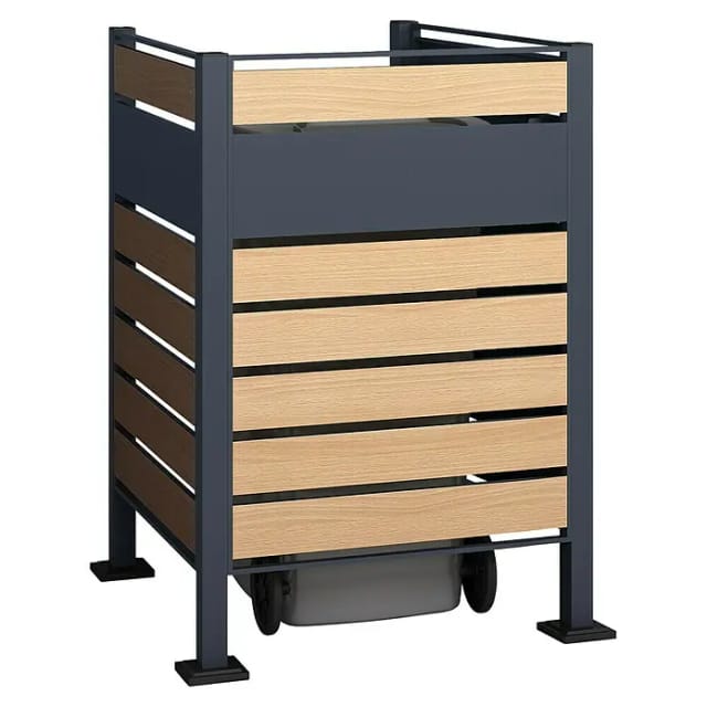 Westmann Mülltonnenbox »Planum«, BxHxT: 90 x 120 x 90 cm, für 1 x 240 L Mülltonne, Stahl - braun
