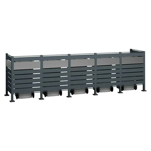 Westmann Mülltonnenbox »Planum«, BxHxT: 410 x 120 x 90 cm, für 5 x 240 L Mülltonnen, Stahl - grau