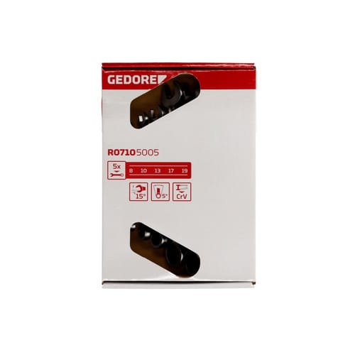 GEDORE red Ringratschenmaulschlüssel-Satz, 8-19 mm 5-teilig - silberfarben