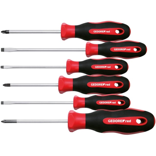 GEDORE red Schraubendrehersatz, PZ+SL 6-teilig - schwarz