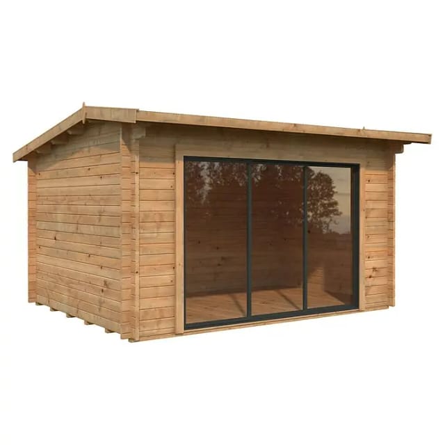PALMAKO Gartenhaus »Ines Slide«, B x H x L: 390 x 250 x 300 cm, Braun, tauchgrundiert