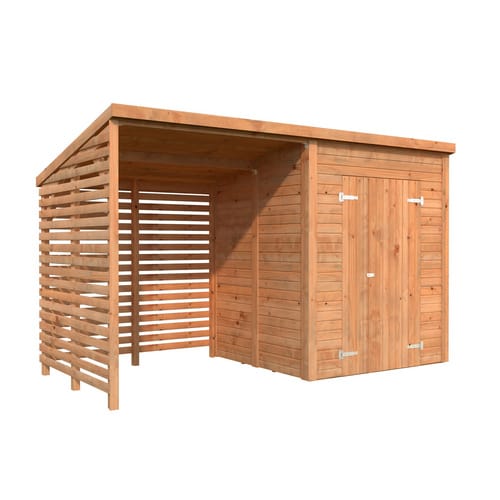 PALMAKO Gerätehaus »Leif«, B x H x L: 370 x 228 x 170 cm, Braun, tauchgrundiert