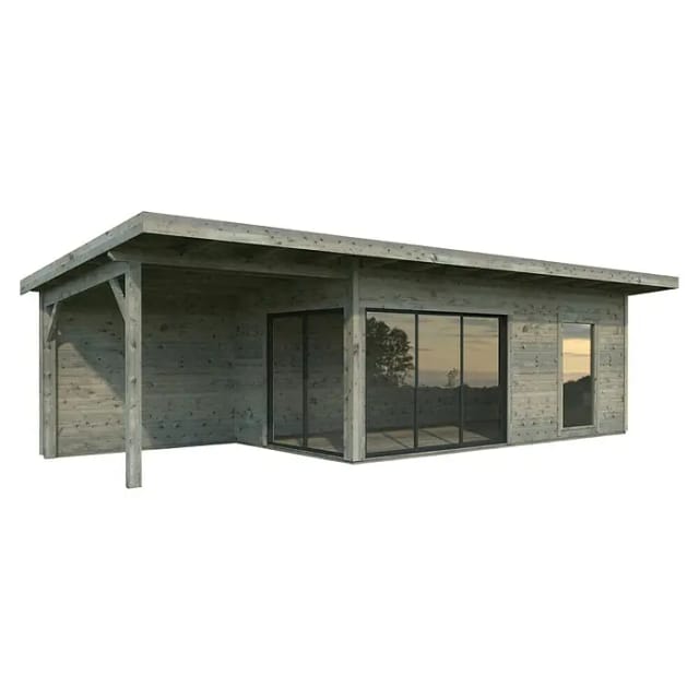 PALMAKO Gartenhaus »Andrea Slide Plus«, B x H x L: 898 x 264 x 300 cm, Grau, tauchgrundiert