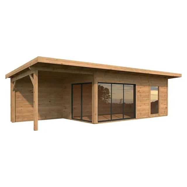 PALMAKO Gartenhaus »Andrea Slide«, B x H x L: 898 x 264 x 300 cm, Braun, tauchgrundiert