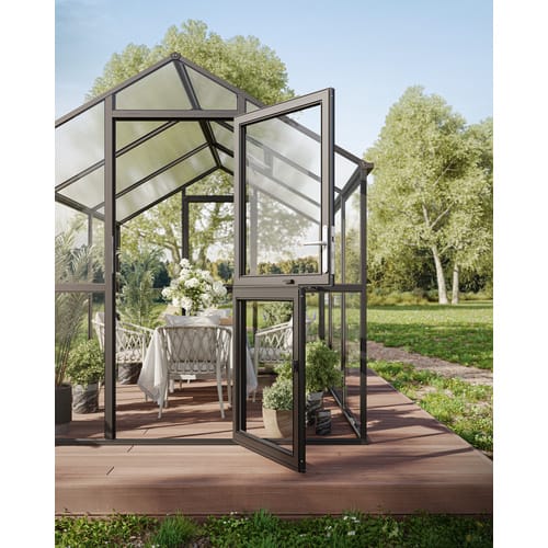 KGT Gewächshaus »Aptasia III-s«, BxHxL: 2,33 x 2,35 x 2,17 m, anthrazit-grau