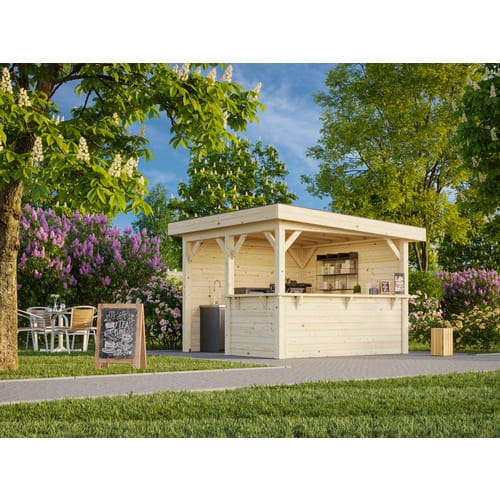 PALMAKO Pavillon »Lenna Set 303«, BxHxT: 300 x 245 x 300 cm, transparent tauchgrundiert - braun
