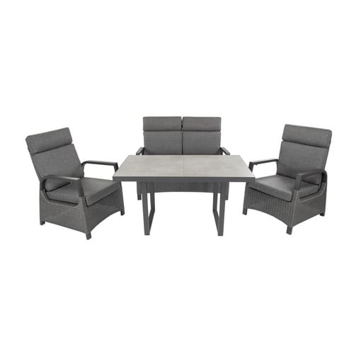 BELLAVISTA Loungeset »Orlando«, 4 Sitzplätze, Aluminium, inkl. Auflagen - grau