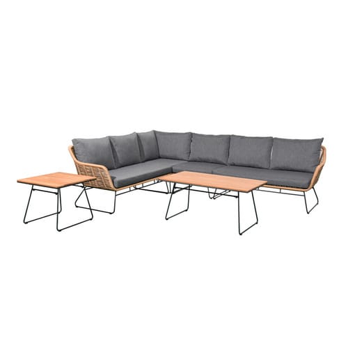 BELLAVISTA Loungeset »Montreux«, 5 Sitzplätze, Stahl, inkl. Auflagen - braun