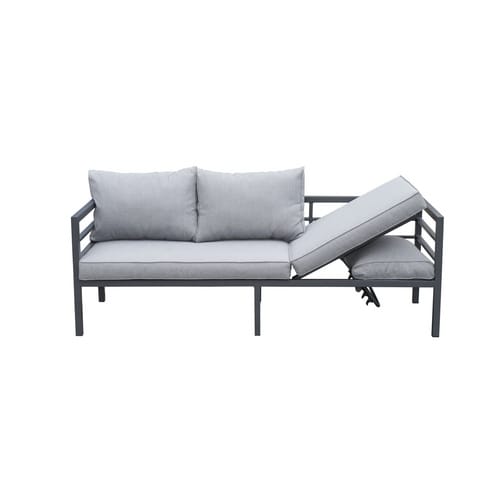 BELLAVISTA Loungeset »Ecklounge«, 7 Sitzplätze, Aluminium, inkl. Auflagen - grau