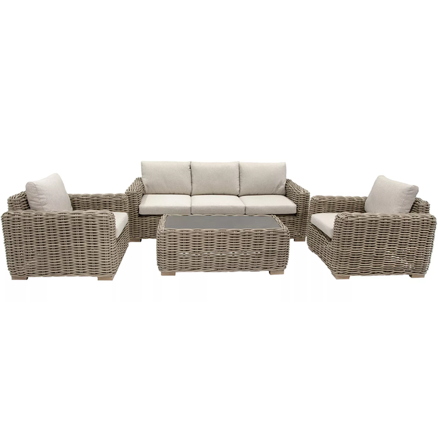 BELLAVISTA Loungeset »Luxus«, 5 Sitzplätze, Aluminium, inkl. Auflagen - braun