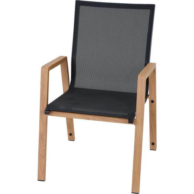 SIENA GARDEN Stapelsessel »Catania«, 67x92,5x57 cm, Aluminium, Teak-Optik/dunkelgrau