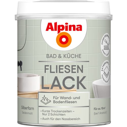 ALPINA Fliesen-Lack »Bad & Küche«, Silberfarn, seidenmatt, 750 ml - gruen