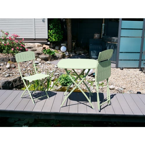 SUNGÖRL Balkonset »Bora Bora«, Tisch: 70 x 70 cm, 2x Stuhl, grün - gruen