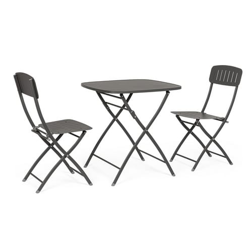 SUNGÖRL Balkonset »Bora Bora«, Tisch: 70 x 70 cm, 2x Stuhl, grau