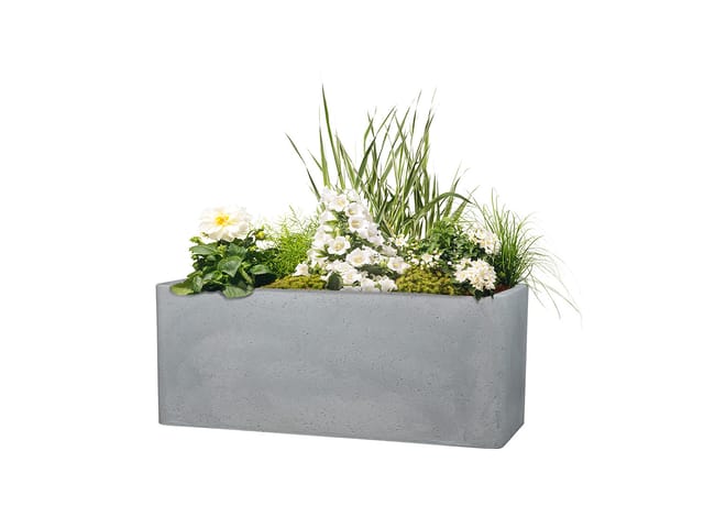 CASAYA Pflanzgefäß »Quadro«, 60 x 27 cm (ØxH), Kunststoff, steingrau
