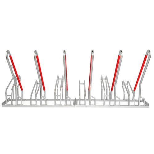 SCHULTE REGALWELT Fahrradständer, für 6 Fahrräder, 210 x 82 x 93 cm - silberfarben