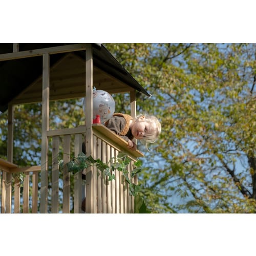 EXIT Toys Kinderspielhaus »Panorama 500«, mit Rutsche und Sandkasten - braun