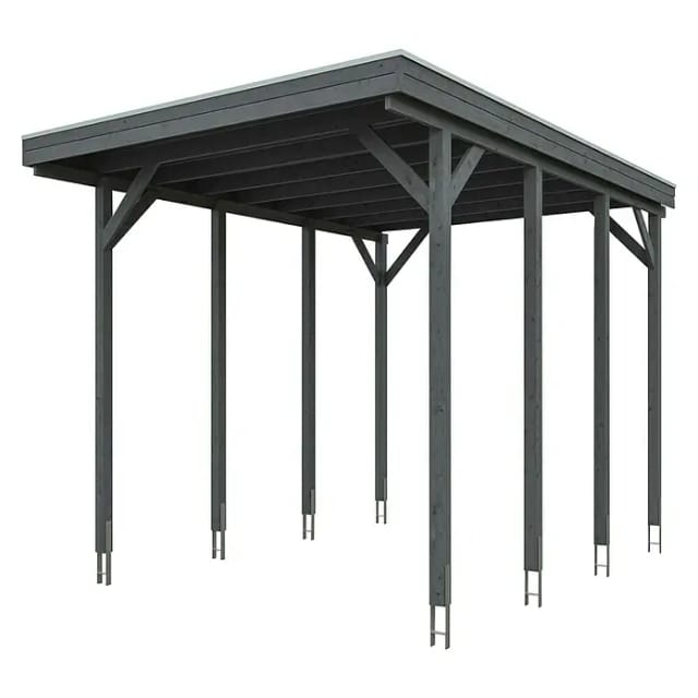 SKANHOLZ Caravan-Carport »Friesland Caravan«, 397 x 555 cm (BxT), schiefergrau