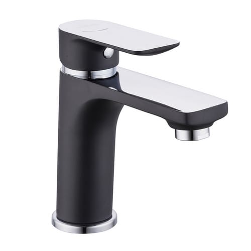 WELLWATER Waschtisch-Einhebelmischer »Bozen«, Höhe: 152,4 mm, Messing/Zink, chrom-matt schwarz