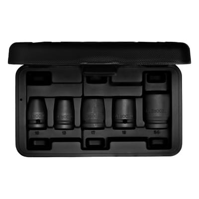 GEDORE Steckschlüsseleinsatz, Kraftschrauber-Satz 1/2" 5-teilig 6-kant 10-24 mm - schwarz