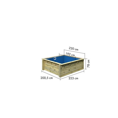 KARIBU Pool »Mini«, BxHxL: 200,5 x 78 x 223 cm - braun
