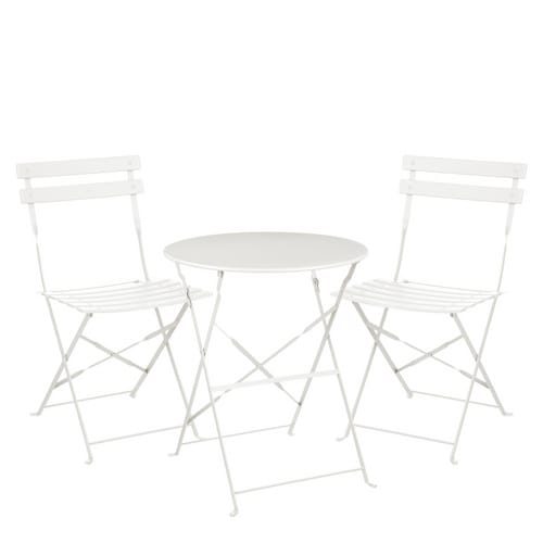 Mica Decorations Bistro-Set, weiß, 3-tlg., Metall - weiss