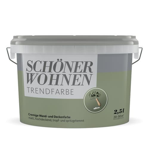 SCHÖNER WOHNEN FARBE Dispersionsfarbe »Trendfarbe«, Olive, matt, 2,5 l - gruen
