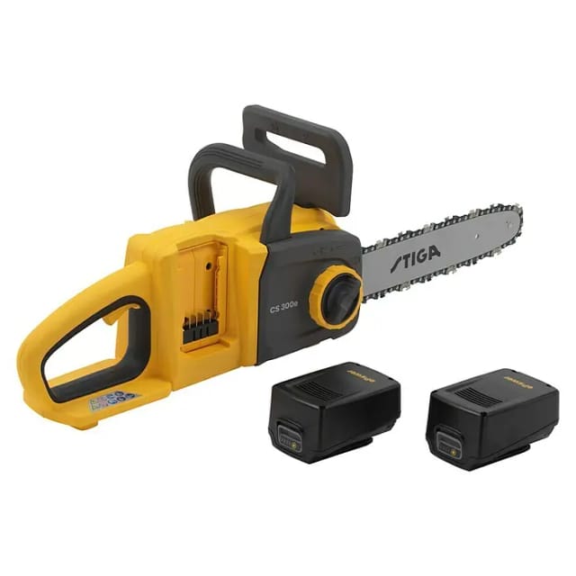 STIGA Akku-Kettensäge »300«, 20 V, Schwertlänge: 30 cm, 1000 W, inkl. 2 x 4 Ah Akkus - gelb
